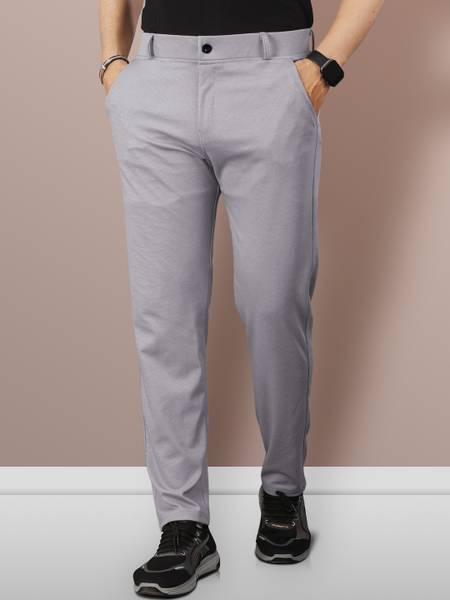 VeBNoR Regular Fit Men Grey Trousers