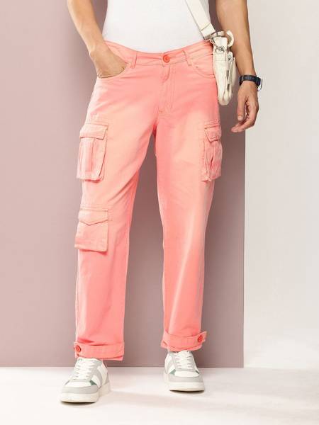 Kook N Keech Straight Fit Men Orange Trousers