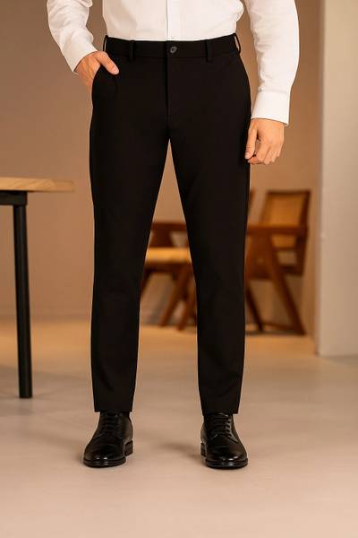 The Revenant Slim Fit Men Black Trousers