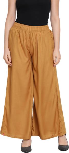 Lyra Regular Fit Women Gold Trousers