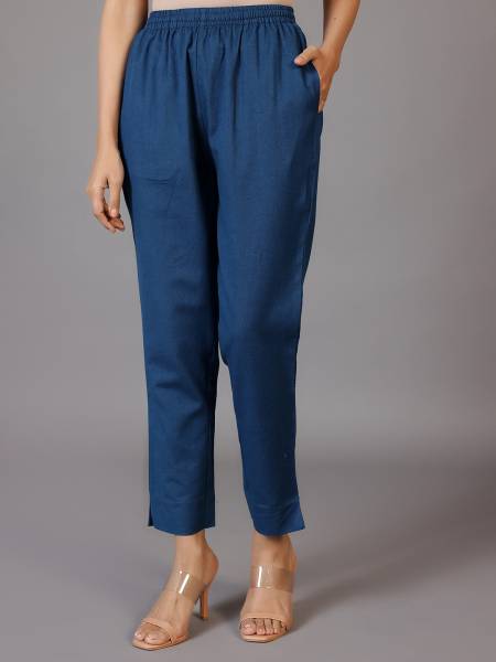 LIBAS Regular Fit Women Blue Trousers