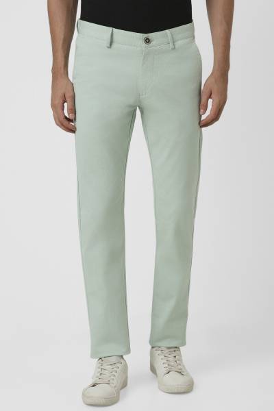 PETER ENGLAND Slim Fit Men Green Trousers