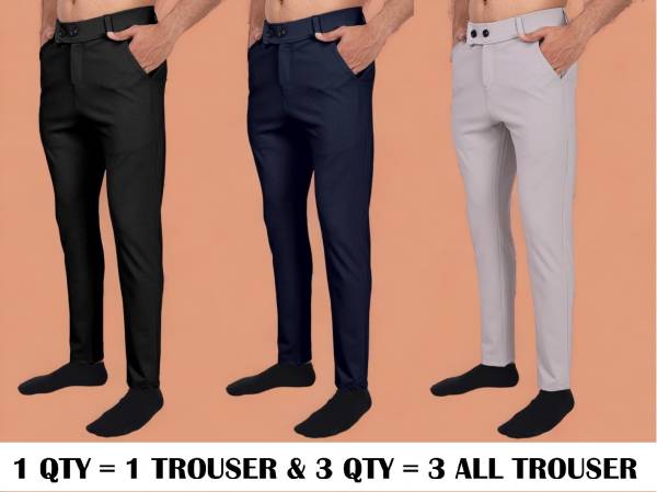 INDICLUB Slim Fit Men Multicolor Trousers