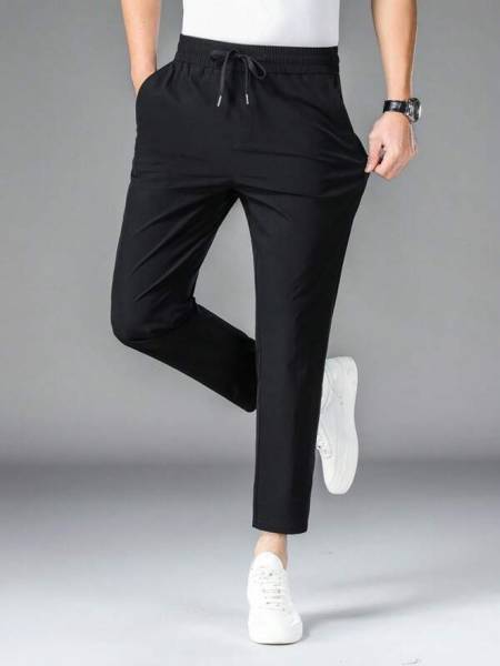 DL Fashion Regular Fit Men Black Trousers