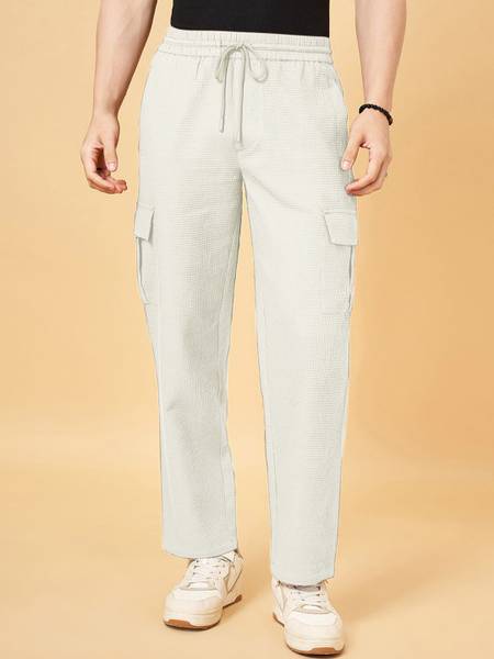 INDICLUB Self Design Men Silver Track Pants