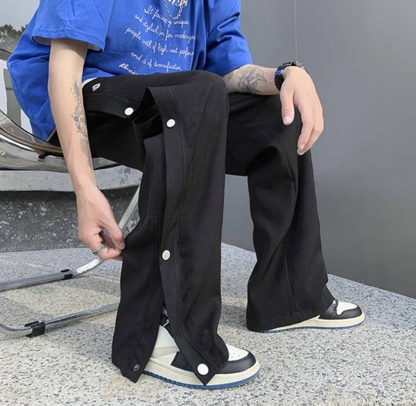 youngcash Solid, Checkered, Embellished, Self Design, Paisley, Chevron/Zig Zag, Colorblock Men Black Track Pants