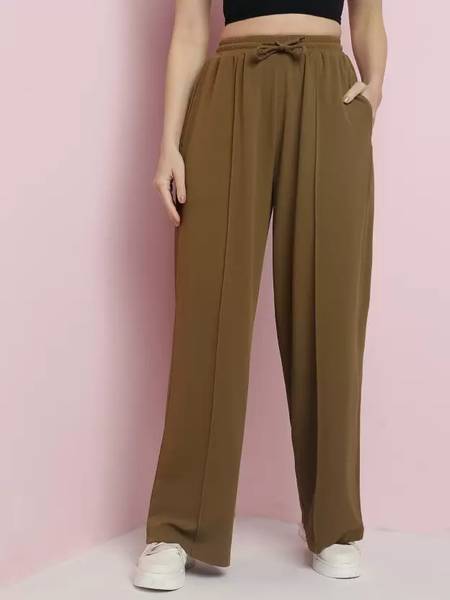 GLADLY Straight Fit Women Khaki Trousers