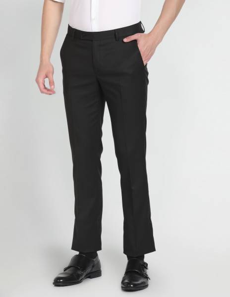 ARROW Regular Fit Men Black Trousers