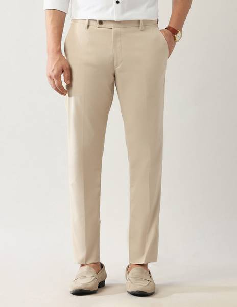ARROW Regular Fit Men Beige Trousers