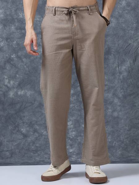Roadster Relaxed Men Brown Trousers