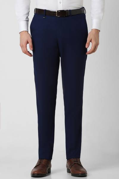 VAN HEUSEN Slim Fit Men Dark Blue Trousers