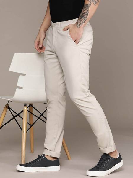 NAUTICA Slim Fit Men Beige Trousers