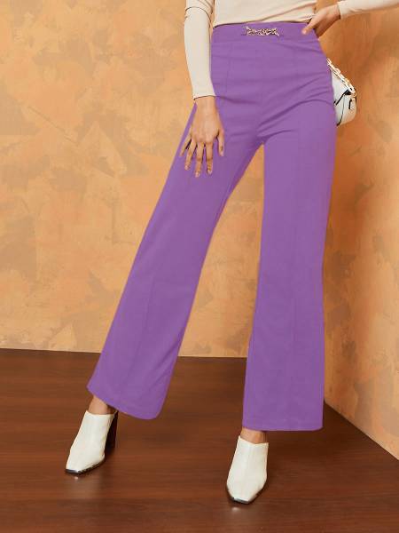 LEE TEX Regular Fit Women Purple Trousers