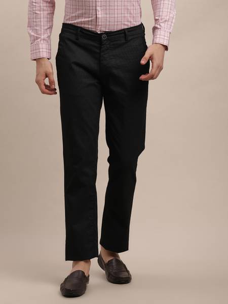 TURTLE Skinny Fit Men Black Trousers