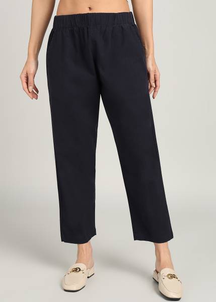 Alan Jones Relaxed Women Dark Blue Trousers