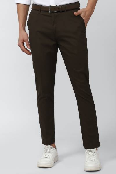 PETER ENGLAND Slim Fit Men Brown Trousers