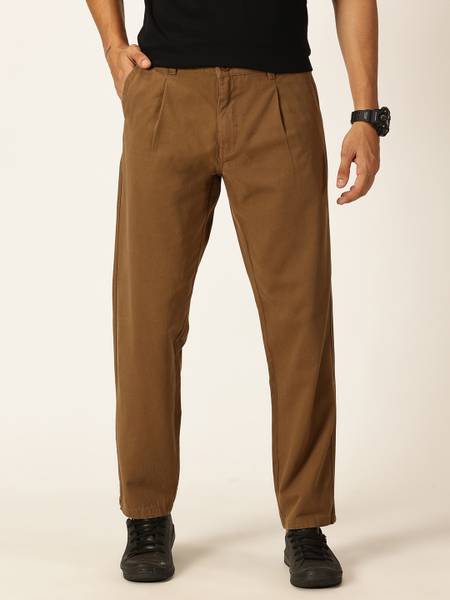 THOMAS SCOTT Straight Fit Men Khaki Trousers