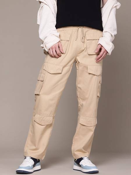Roadster Straight Fit Men Beige Trousers