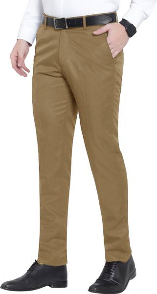 RRFASHION Slim Fit Men Khaki Trousers