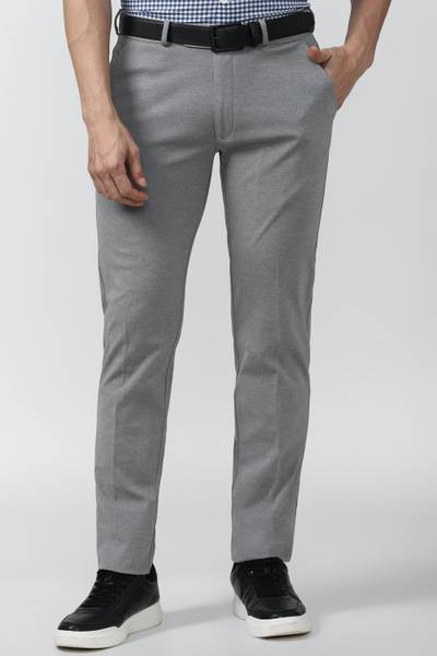 PETER ENGLAND Slim Fit Men Grey Trousers