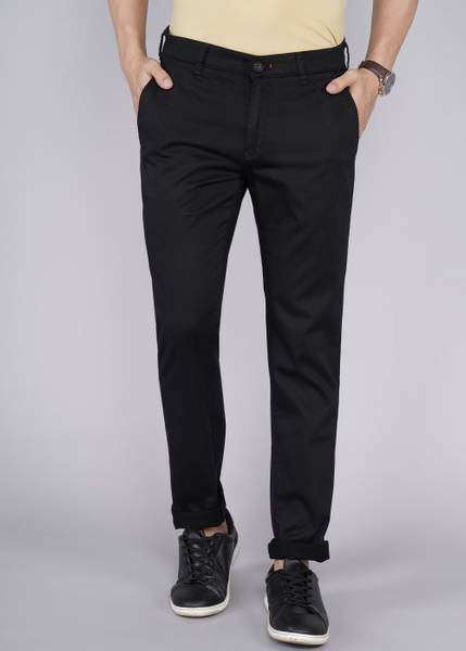 KILLER Slim Fit Men Black Trousers