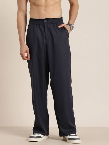 HERE&NOW Straight Fit Men Blue Trousers