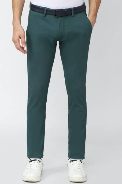 PETER ENGLAND Skinny Fit Men Green Trousers