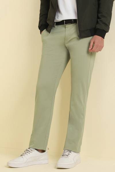 Allen Solly Regular Fit Men Light Green Trousers
