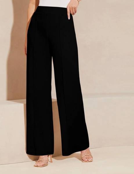 Smartvision Slim Fit Women Black Trousers