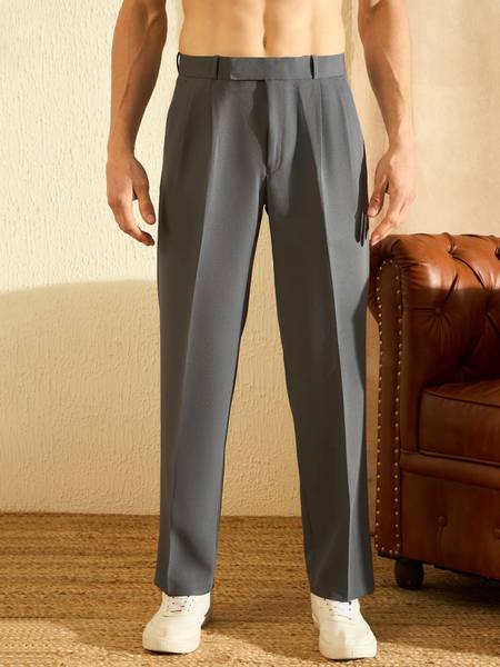 DENNISON Relaxed Men Grey Trousers