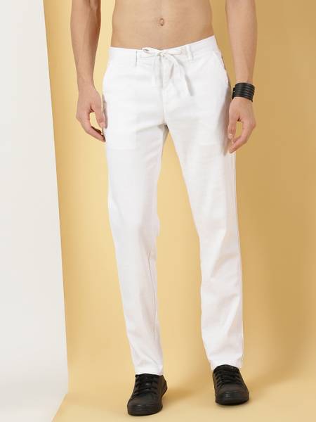 THOMAS SCOTT Regular Fit Men White Trousers