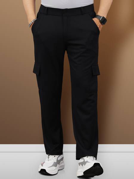 VeBNoR Regular Fit Men Black Trousers