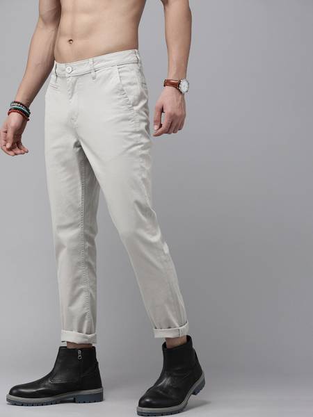 Roadster Tapered Men Beige Trousers