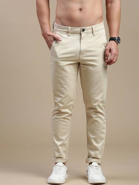 Roadster Regular Fit Men Beige Trousers