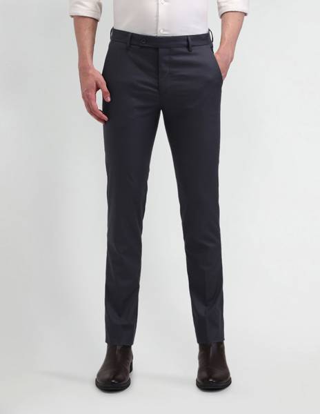 ARROW Slim Fit Men Blue Trousers