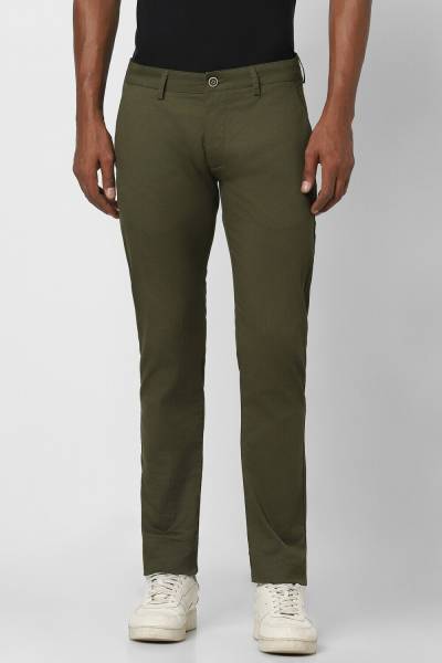 PETER ENGLAND Skinny Fit Men Green Trousers