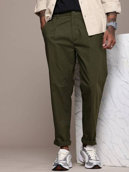 Roadster Regular Fit Men Green Trousers