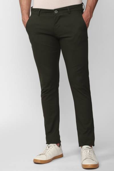 PETER ENGLAND Skinny Fit Men Dark Green Trousers