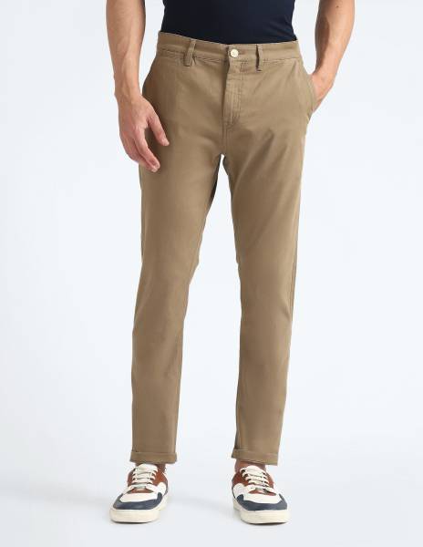 FLYING MACHINE Tapered Men Brown Trousers