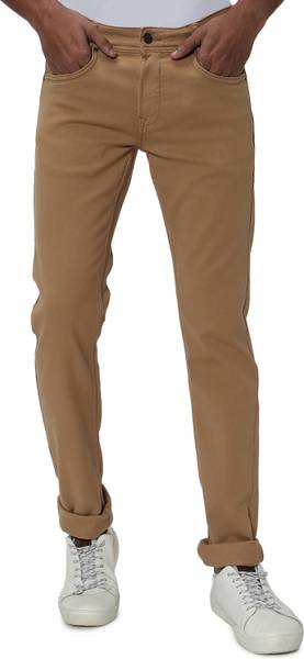 MUFTI Slim Fit Men Khaki Trousers