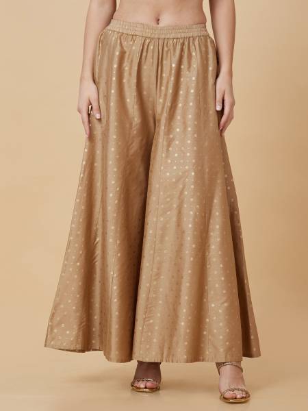 Globus Flared Women Gold Trousers