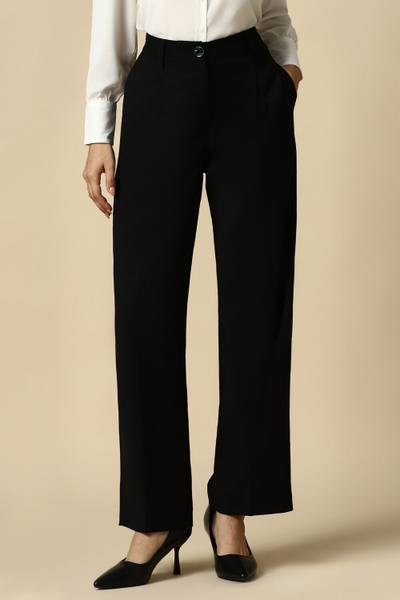 Allen Solly Regular Fit Women Black Trousers