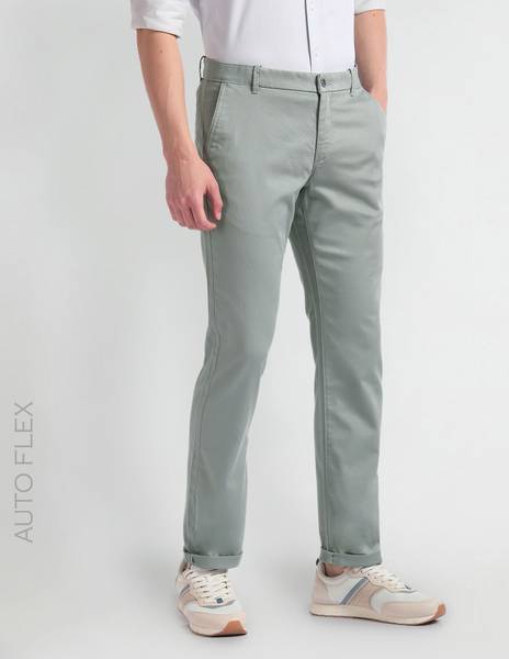 Arrow Sport Slim Fit Men Green Trousers