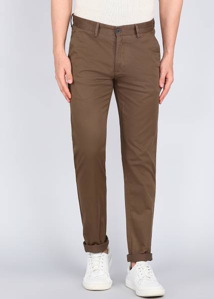 PETER ENGLAND Regular Fit Men Brown Trousers