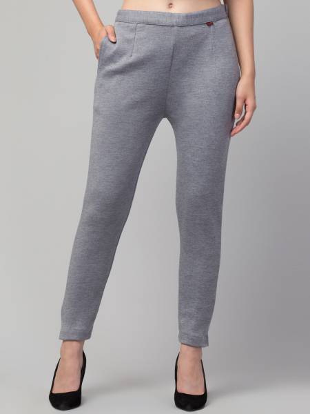 CROWNKING Regular Fit Women Grey Trousers