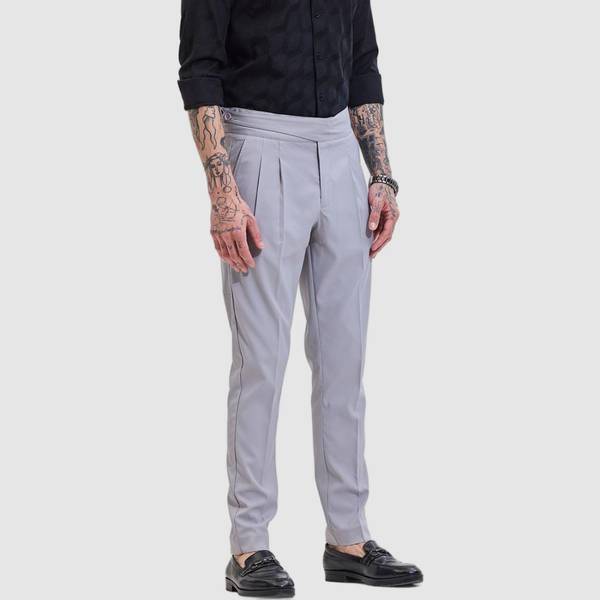 Snitch Slim Fit Men Grey Trousers