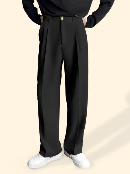 FTX Relaxed Men Black Trousers