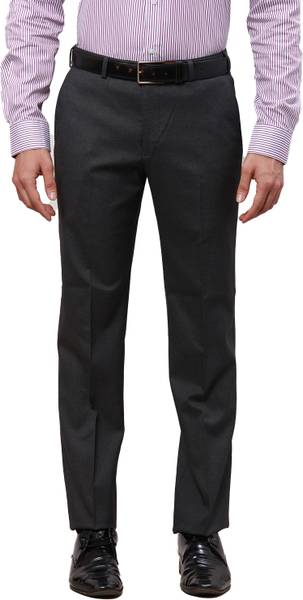 PARK AVENUE Regular Fit Men Grey Trousers