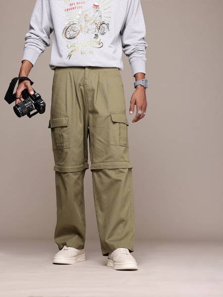 Roadster Loose Fit Men Green Trousers