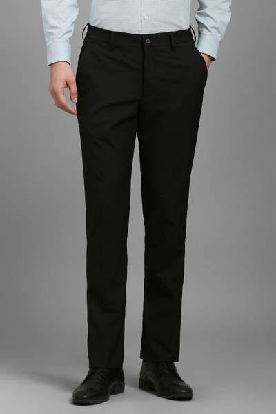 LOUIS PHILIPPE Slim Fit Men Black Trousers
